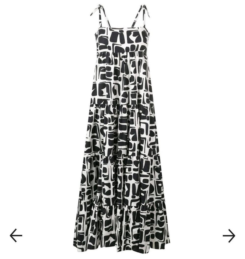 La Double J Bouncy Printed Long Sleeveless Dress - XS